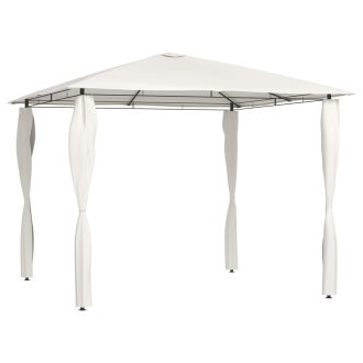   Krémszínű pavilon oszlop takarókkal 3 x 3 x 2,6 m 160 g/m²