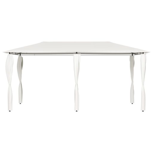Krémszínű pavilon oszlop takarókkal 2,98x5,3x2,59 m 160 g/m²