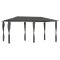 Antracit pavilon oszlop takarókkal 2,98 x 5,3 x 2,59 m 160 g/m²