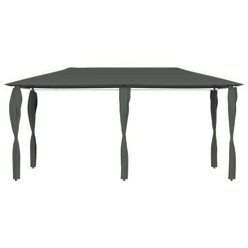 Antracit pavilon oszlop takarókkal 2,98 x 5,3 x 2,59 m 160 g/m²