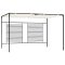 Krémszínű pavilon behúzható tetővel 3 x 4 x 2,3 m 180 g/m²