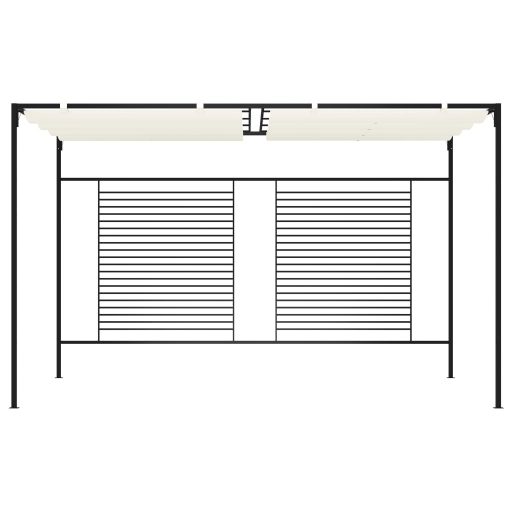Krémszínű pavilon behúzható tetővel 3 x 4 x 2,3 m 180 g/m²