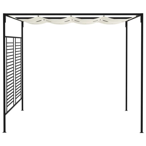 Krémszínű pavilon behúzható tetővel 3 x 4 x 2,3 m 180 g/m²