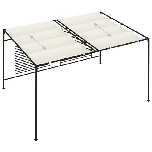 Krémszínű pavilon behúzható tetővel 3 x 4 x 2,3 m 180 g/m²