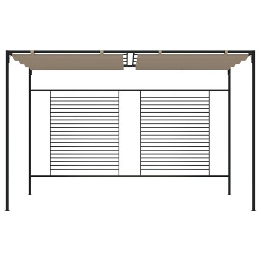 Tópszínű pavilon behúzható tetővel 3 x 4 x 2,3 m 180 g/m²