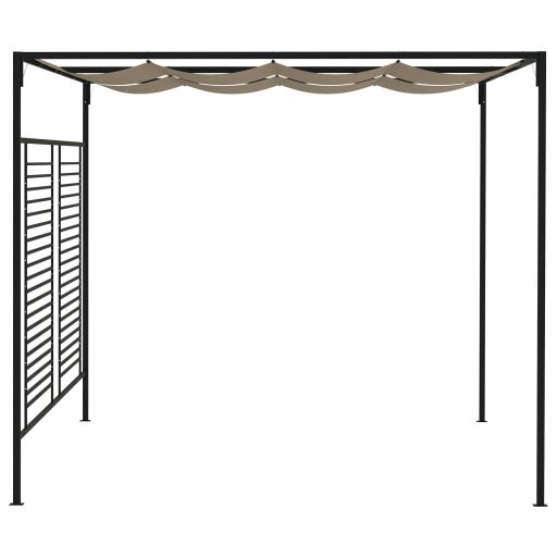 Tópszínű pavilon behúzható tetővel 3 x 4 x 2,3 m 180 g/m²