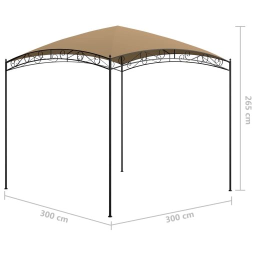 Tópszínű pavilon 3 x 3 x 2,65 m 180 g/m²