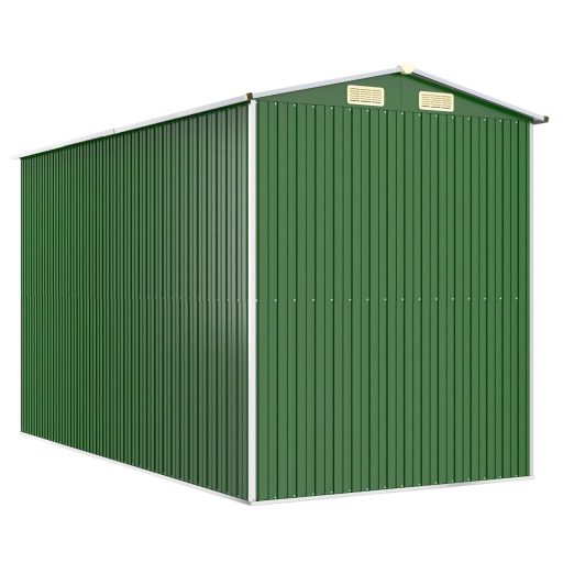 Zöld horganyzott acél kerti fészer 192x357x223 cm
