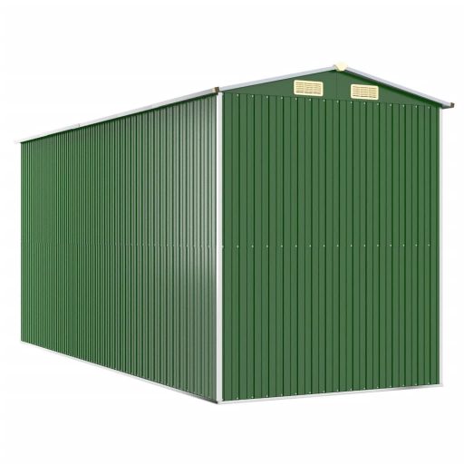 Zöld horganyzott acél kerti fészer 192x440x223 cm