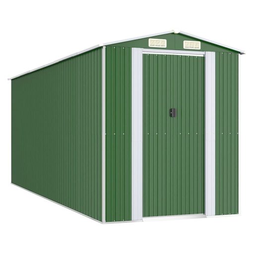 Zöld horganyzott acél kerti fészer 192x523x223 cm
