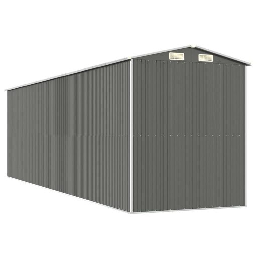Világosszürke horganyzott acél kerti fészer 192 x 689 x 223 cm