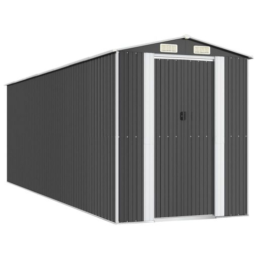 Antracitszürke horganyzott acél kerti fészer 192 x 606 x 223 cm