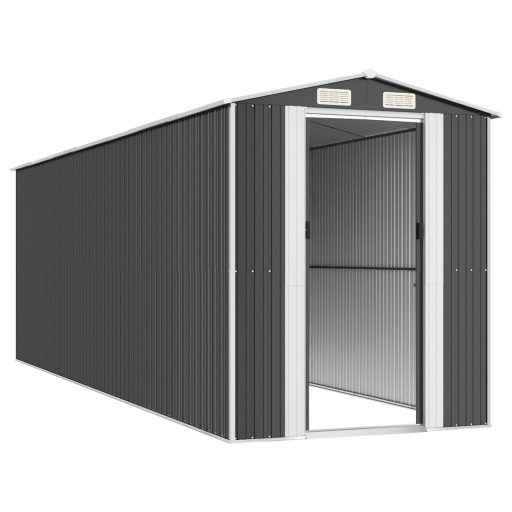 Antracitszürke horganyzott acél kerti fészer 192 x 606 x 223 cm