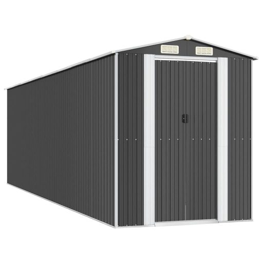 Antracitszürke horganyzott acél kerti fészer 192 x 689 x 223 cm