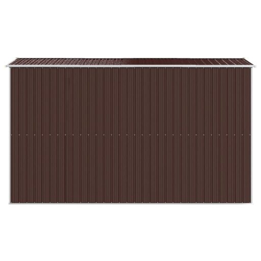 Sötétbarna horganyzott acél kerti fészer 192 x 357 x 223 cm