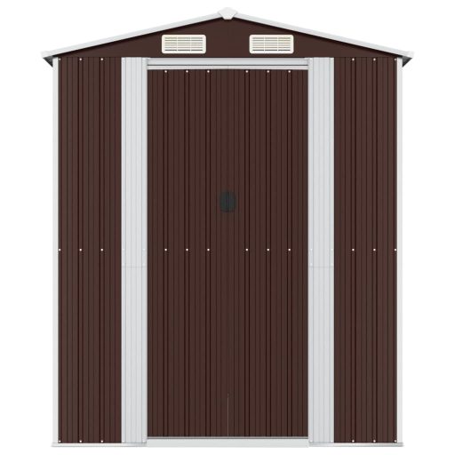 Sötétbarna horganyzott acél kerti fészer 192 x 440 x 223 cm