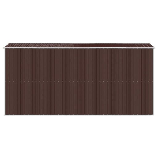 Sötétbarna horganyzott acél kerti fészer 192 x 440 x 223 cm
