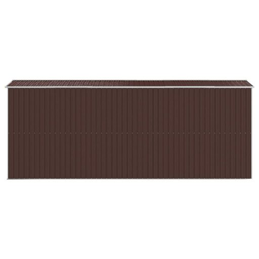 Sötétbarna horganyzott acél kerti fészer 192 x 523 x 223 cm