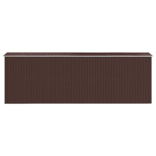 Sötétbarna horganyzott acél kerti fészer 192 x 606 x 223 cm