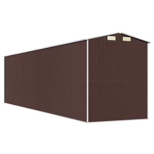 Sötétbarna horganyzott acél kerti fészer 192 x 772 x 223 cm