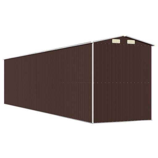 Sötétbarna horganyzott acél kerti fészer 192 x 855 x 223 cm