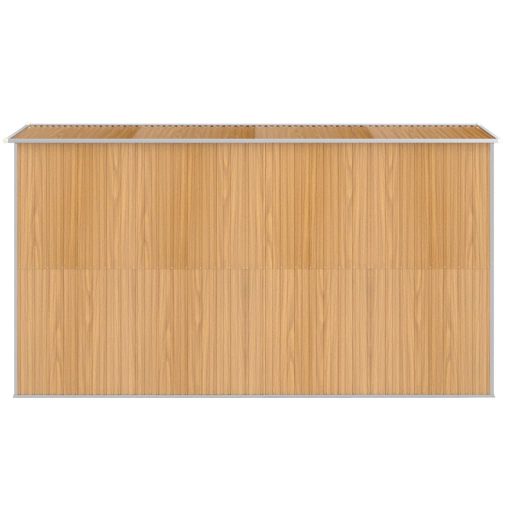 Világosbarna horganyzott acél kerti fészer 192x357x223 cm
