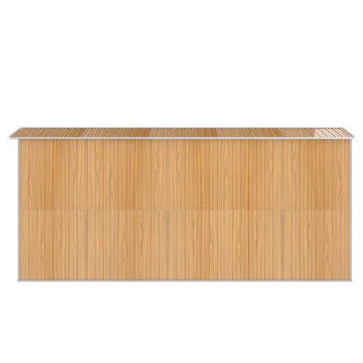 Világosbarna horganyzott acél kerti fészer 192 x 440 x 223 cm