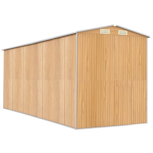 Világosbarna horganyzott acél kerti fészer 192x523x223 cm