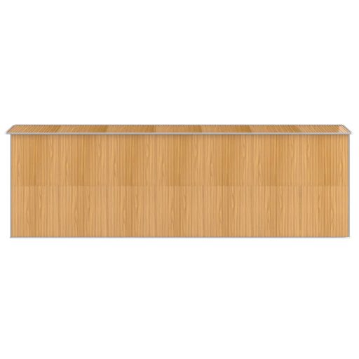 Világosbarna horganyzott acél kerti fészer 192x606x223 cm