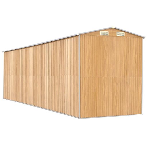 Világosbarna horganyzott acél kerti fészer 192x689x223 cm