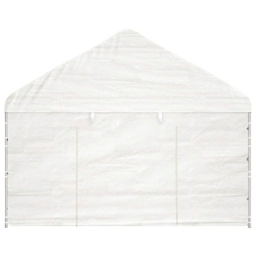 Fehér polietilén pavilon tetővel 17,84 x 4,08 x 3,22 m