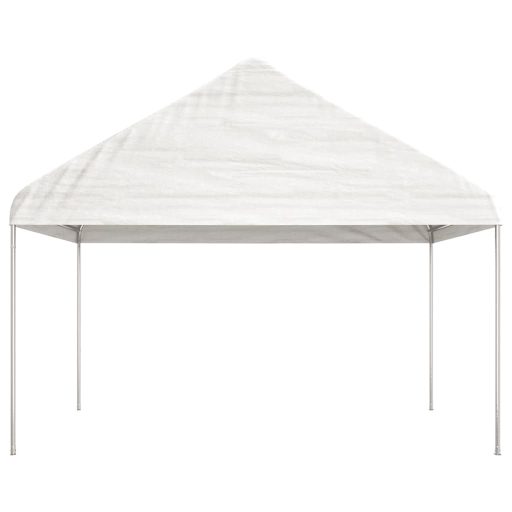 Fehér polietilén pavilon tetővel 13,38 x 4,08 x 3,22 m