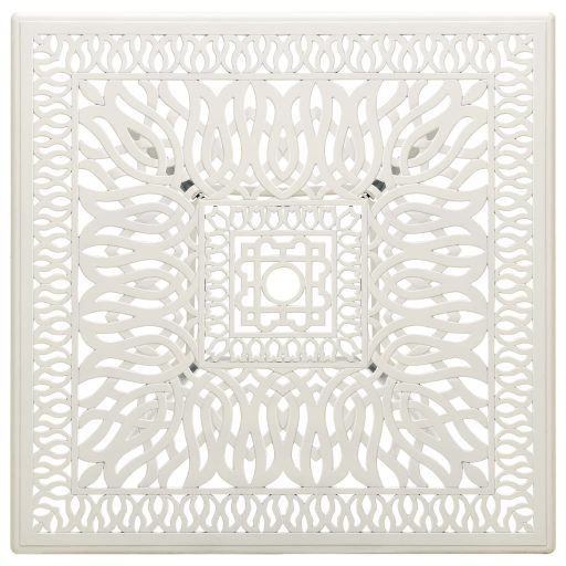 Fehér öntött alumínium kerti asztal 90 x 90 x 73 cm