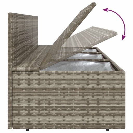 7 részes szürke polyrattan kerti ülőgarnitúra párnákkal