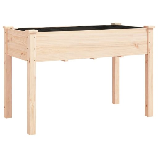 Tömör fenyőfa kerekes ültetőláda béléssel 118x59x80 cm