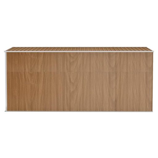 Barna acél falhoz erősíthető kerti fészer 118 x 382 x 178 cm