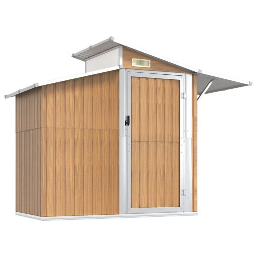 Barna horganyzott acél kerti fészer 270 x 130 x 208,5 cm