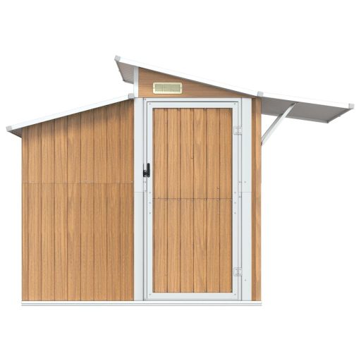 Barna horganyzott acél kerti fészer 270 x 130 x 208,5 cm