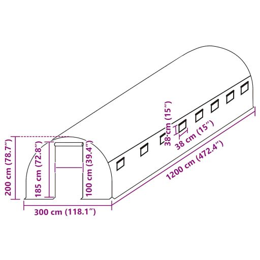 Átlátszó melegház pótponyva (36 m²) 3 x 12 x 2 m