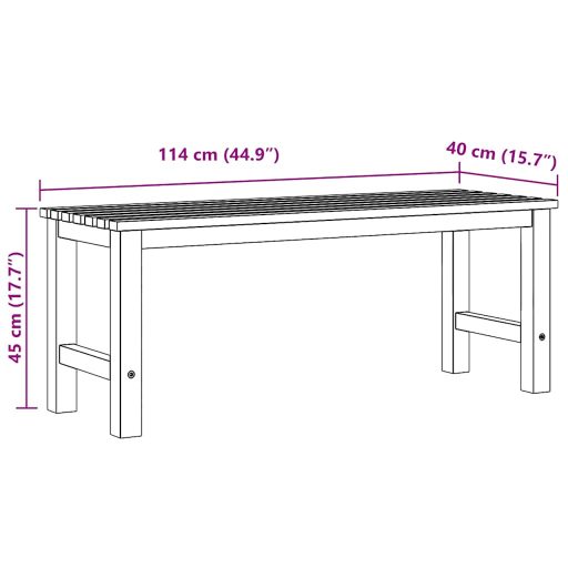 Tömör tíkfa kerti pad 114 cm