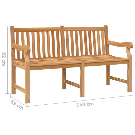 Tömör tíkfa kerti pad 150 cm