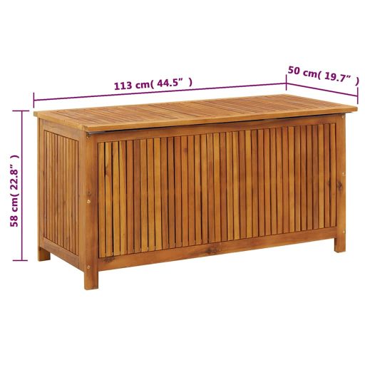 Tömör akácfa kerti tárolóláda 113 x 50 x 58 cm