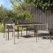 Bézs szürke polyrattan és edzett üveg kerti asztal 190x90x75 cm