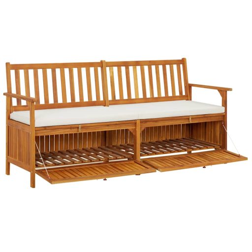 Tömör akácfa tárolópad párnával 170 cm