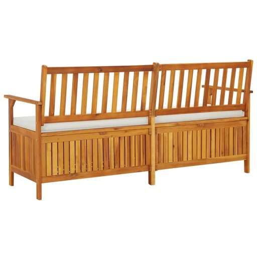Tömör akácfa tárolópad párnával 170 cm