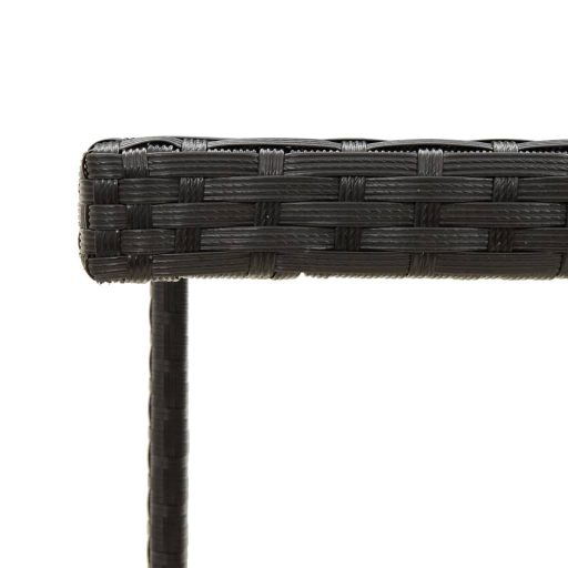 Fekete polyrattan és üveg kerti asztal 109 x 107 x 74 cm