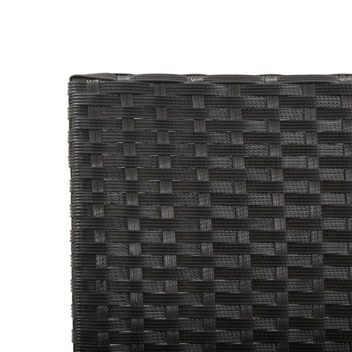 Fekete polyrattan kerti pad párnával 176 cm