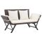 Barna polyrattan kerti pad párnával 176 cm