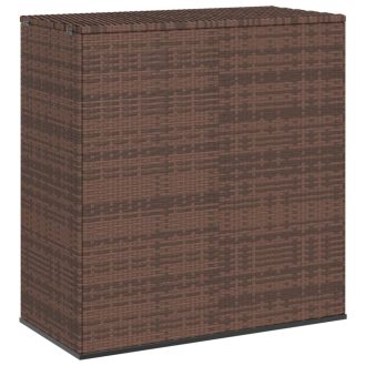   Barna polyrattan kerti párnatartó doboz 100 x 49 x 103,5 cm