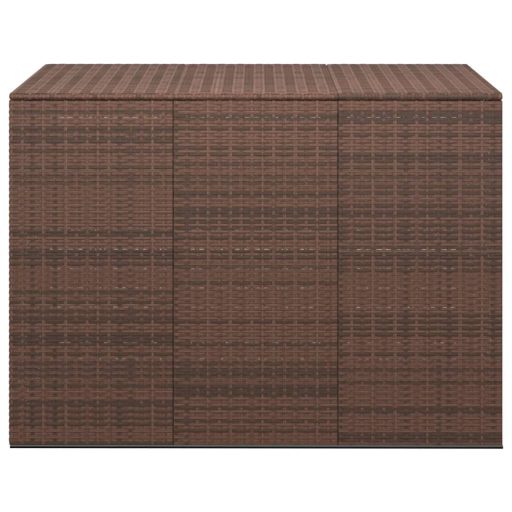 Barna polyrattan kerti párnatartó doboz 145 x 100 x 103 cm